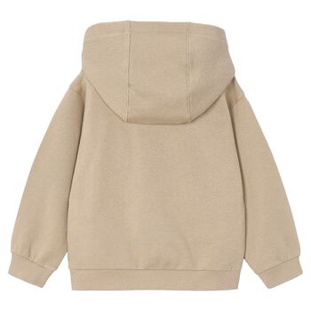 Boys Beige Sports Car Hooded Top