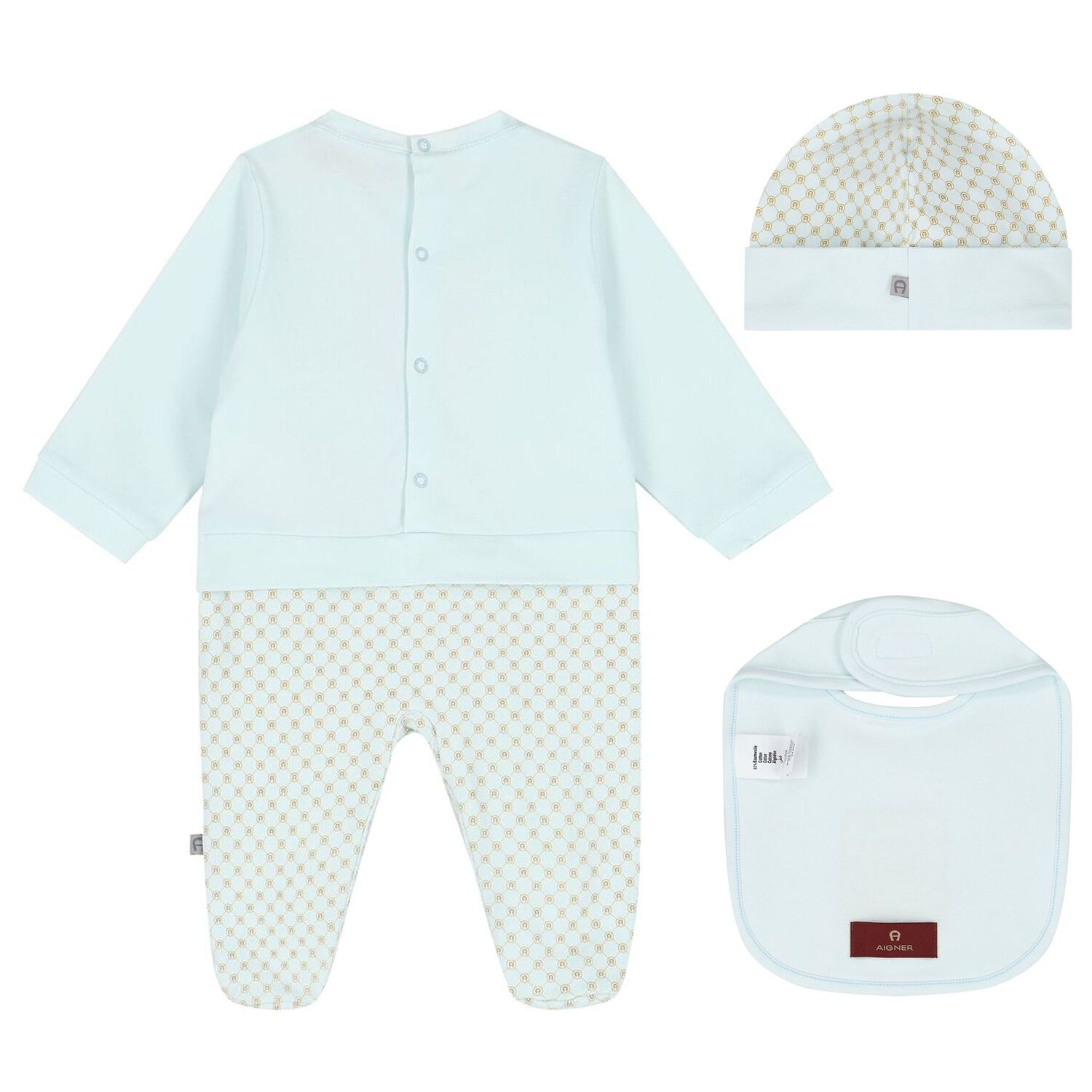 Baby Boys Blue Logo Babygrow Set, 1, hi-res image number null