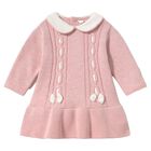 Baby Girls Pink Cable Knit Dress, 1, hi-res
