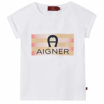 Girls White Logo T-Shirt