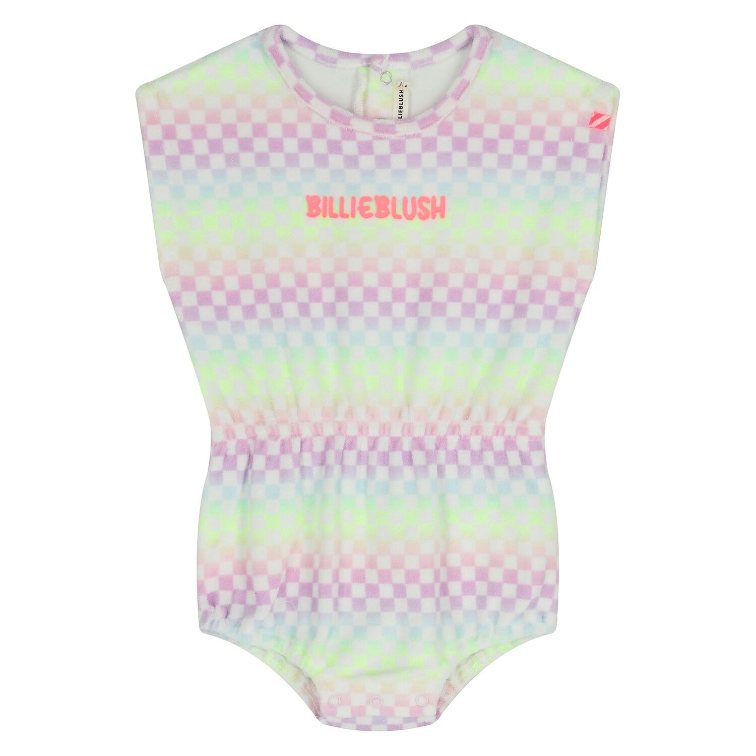 Younger Girls Multi-Coloured Checkered Playsuit, 1, hi-res
