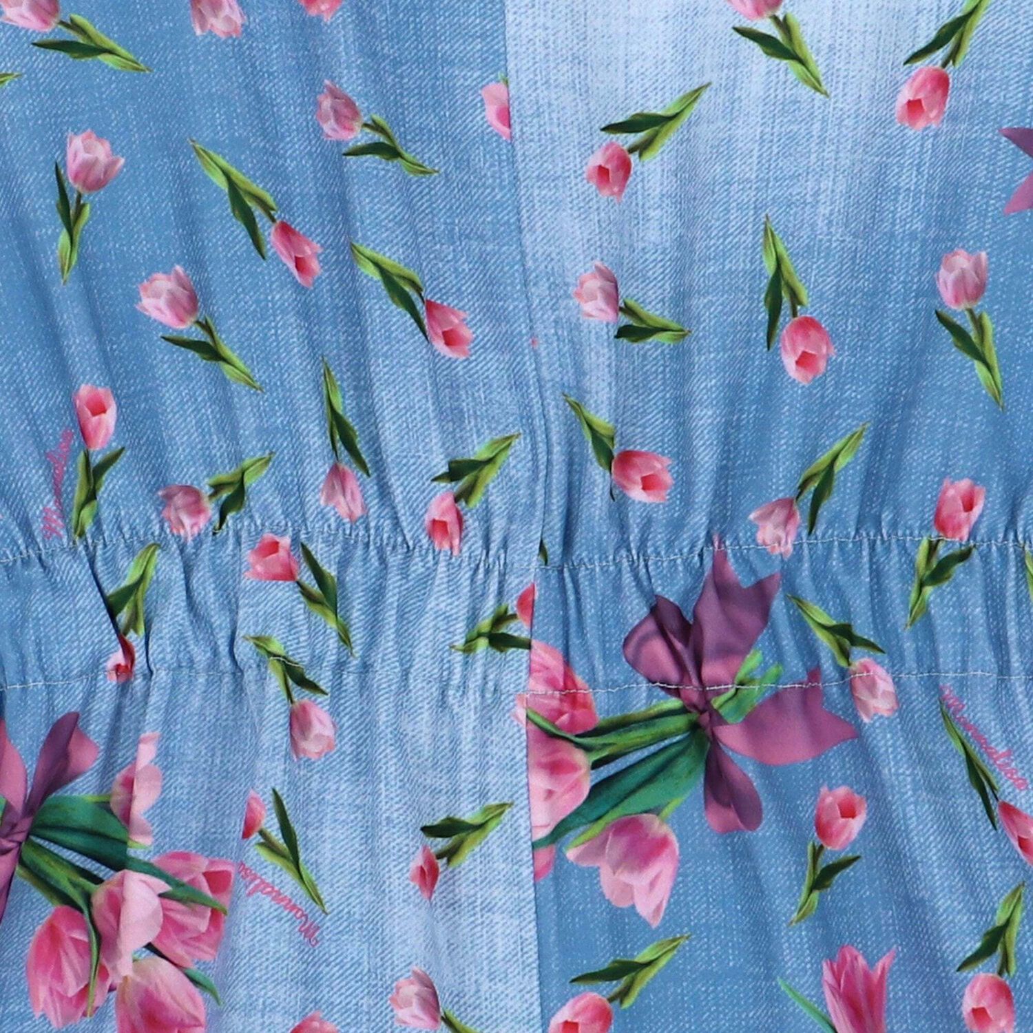 Girls Blue Floral Print Playsuit, 1, hi-res image number null