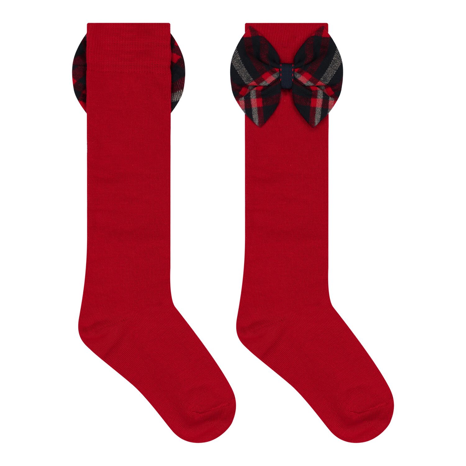 Girls Red Tartan Socks, 2, hi-res image number null