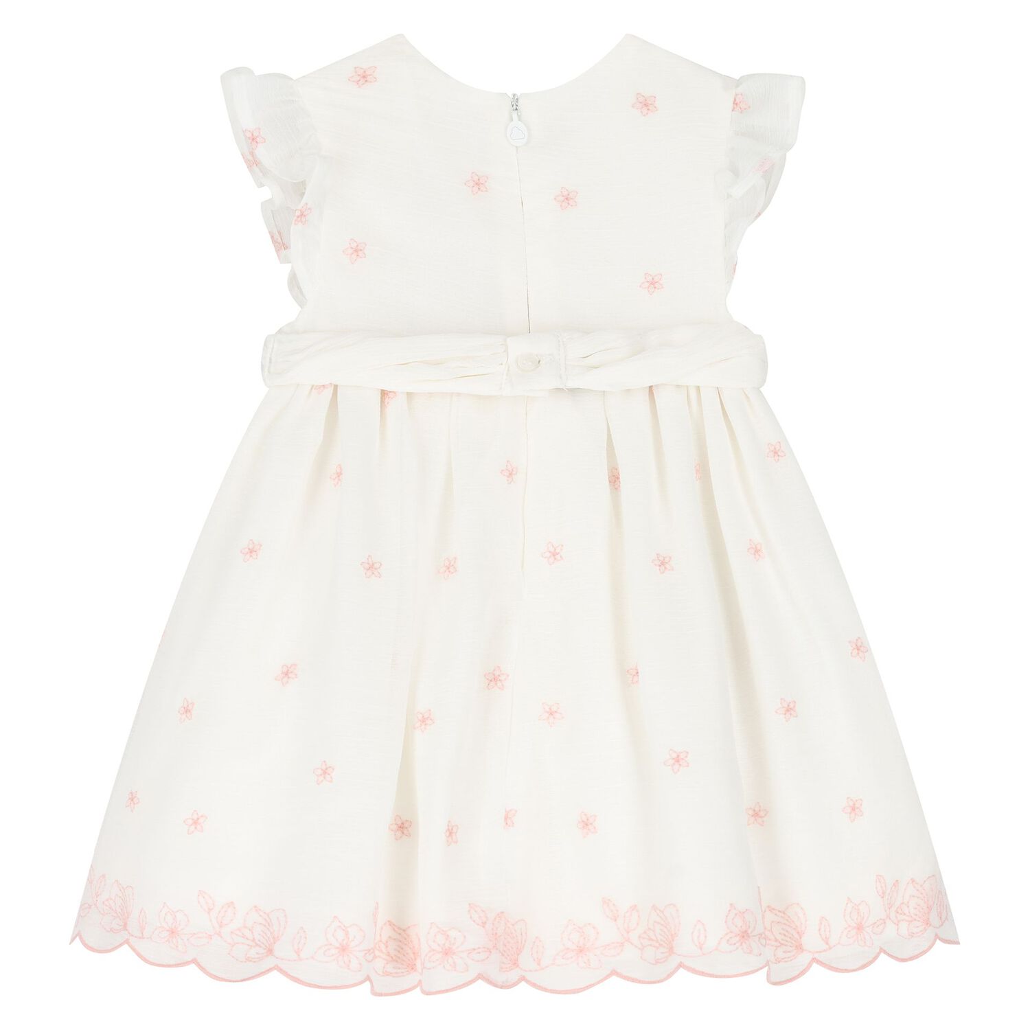 Baby Girls Ivory & Pink Embroidered Dress Set, 2, hi-res