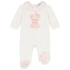 Baby Ivory & Pink Teddy Bear Babygrow Gift Set, 1, hi-res