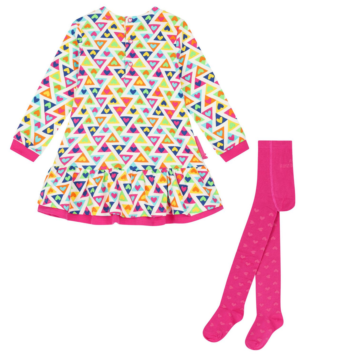 Girls Ivory Heart Dress Set, 1, hi-res image number null