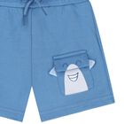 Younger Boys Blue Shark Shorts, 3, hi-res