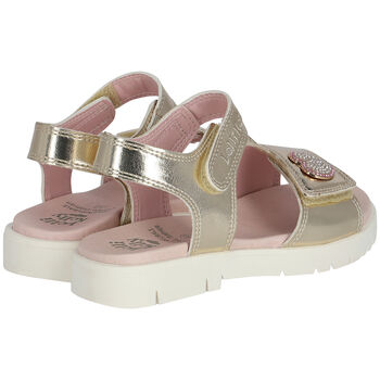 Girls Gold Heart Sandals