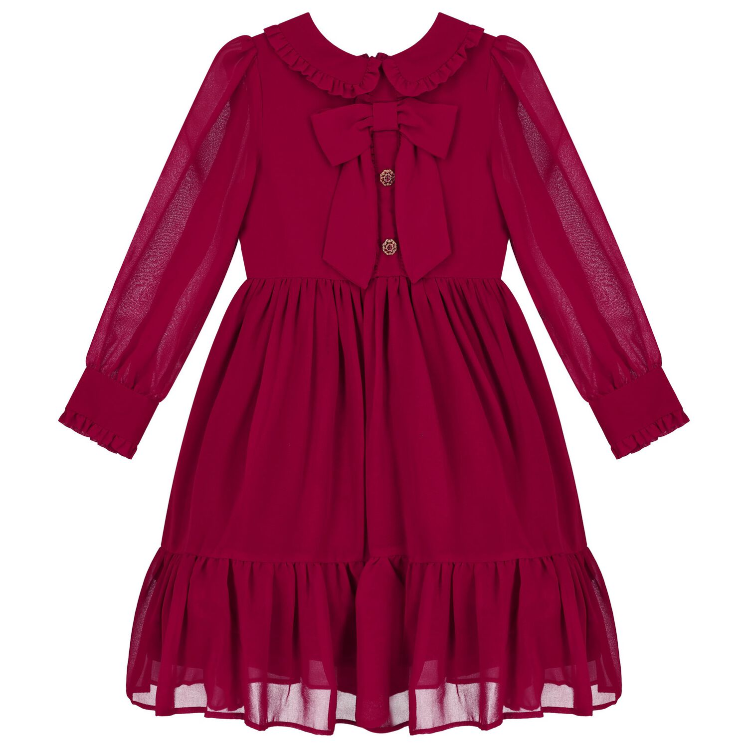 patachou red dress Patachou - Girls Pink & Red Fluffy Dress with Bow