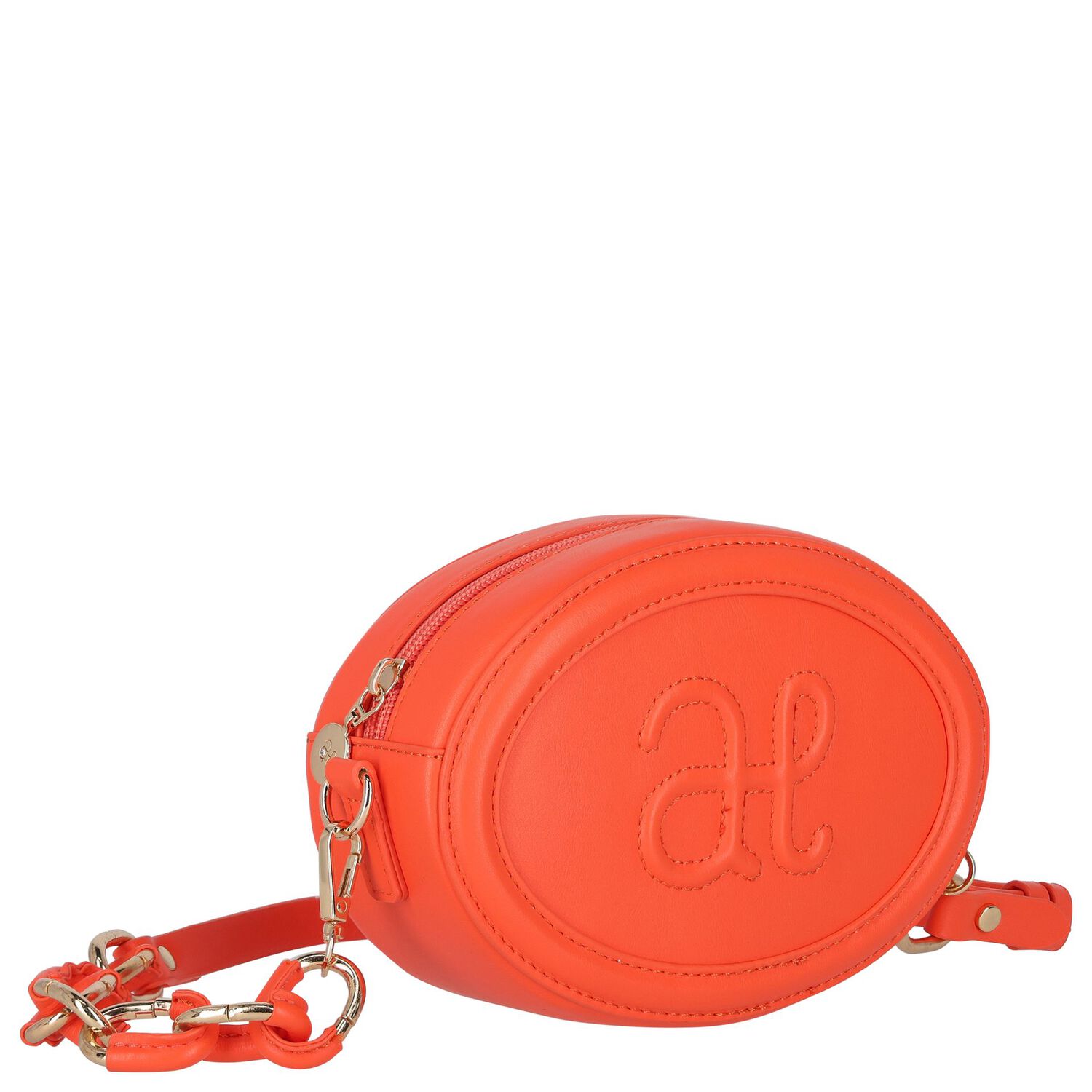 Girls Orange Logo Handbag, 2, hi-res