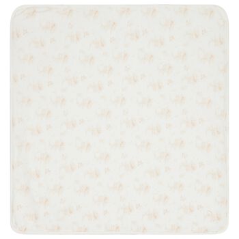 Baby Girls Ivory & Beige Teddy Bear Blanket