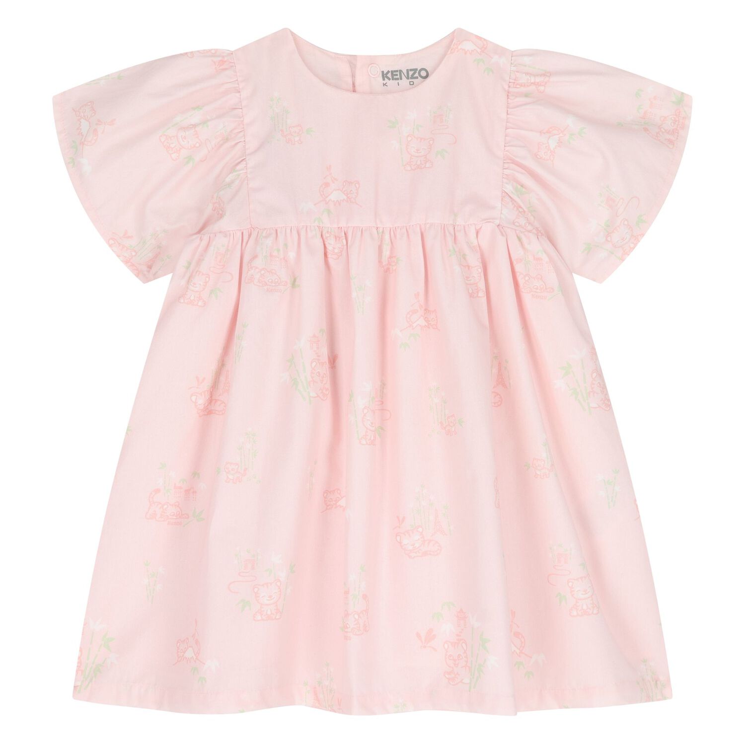 Younger Girls Pink Tiger Dress Set, 1, hi-res