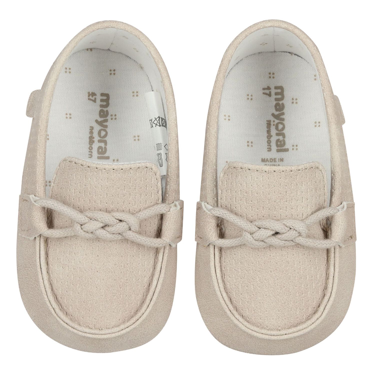 Baby Boys Beige Leather Pre Walker Moccasins, 2, hi-res