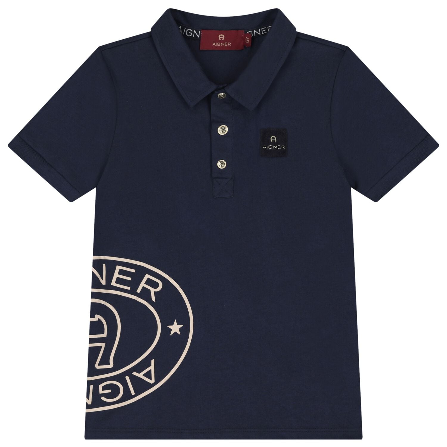 Boys Navy Blue Logo Polo Shirt, 2, hi-res