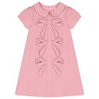 Girls Pink Bow Dress, 2, hi-res