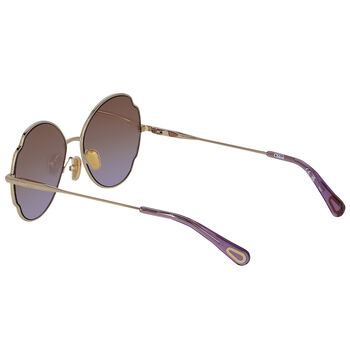 Girls Gold & Purple Aviator Sunglasses