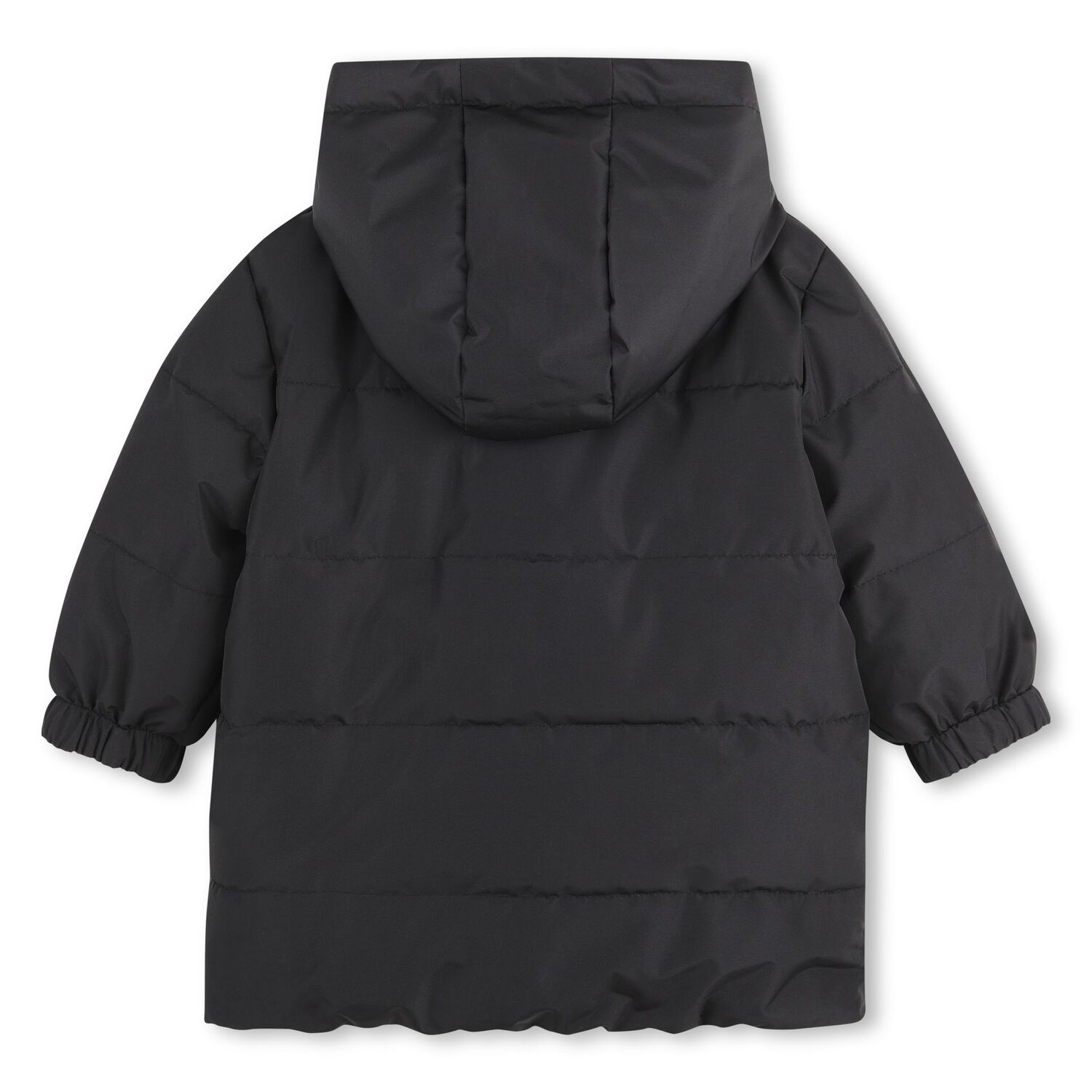 Younger Boys White & Black Ikonik Karl Reversible Puffer Jacket, 1, hi-res