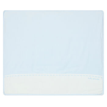 Baby Boys Blue & White Logo Blanket