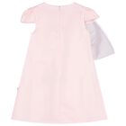 Girls Pink Bow Dress, 1, hi-res