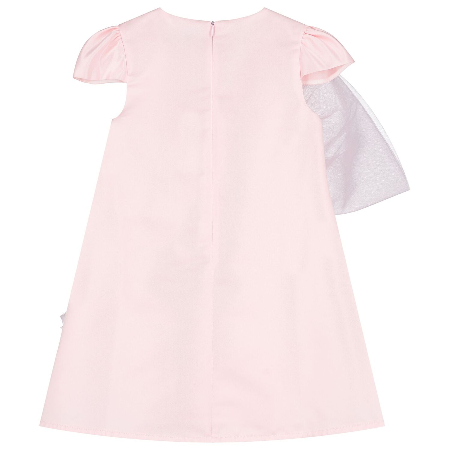 Girls Pink Bow Dress, 1, hi-res