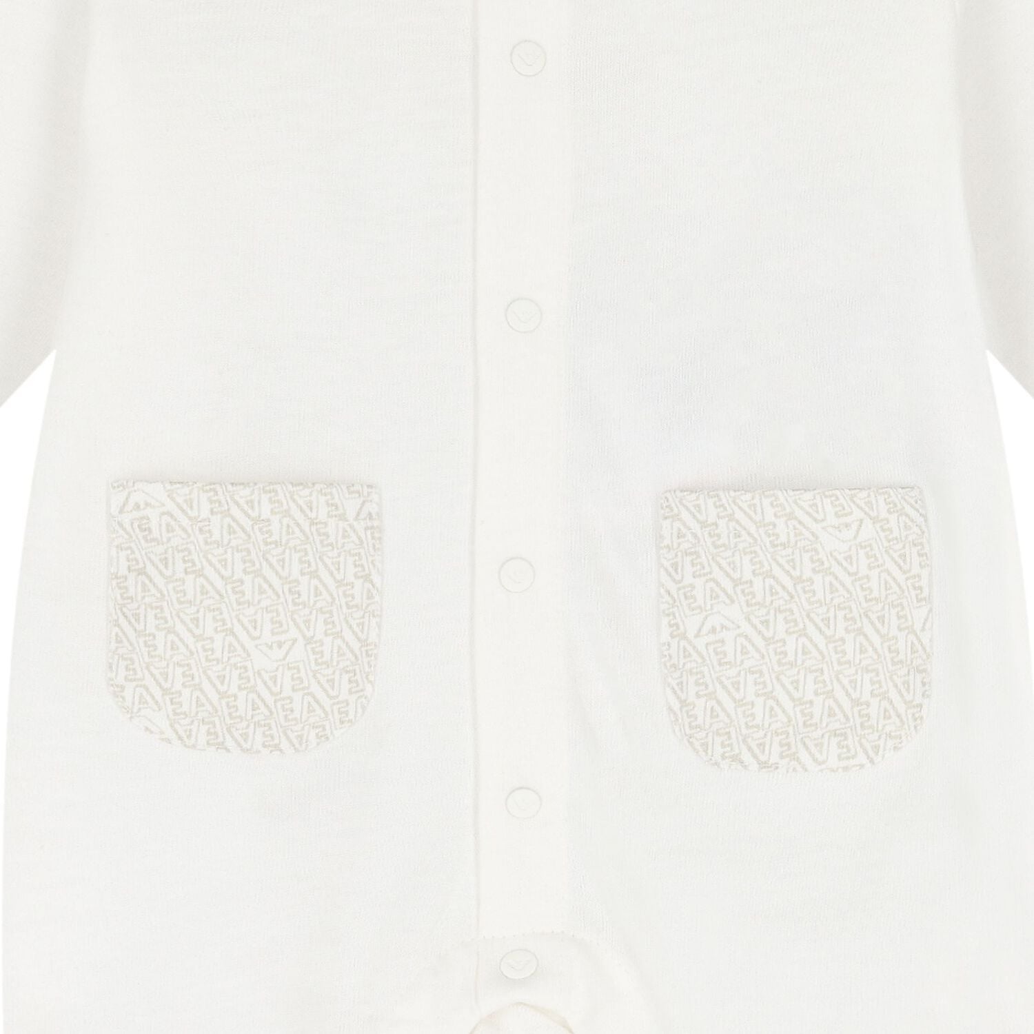 White & Beige Logo Babygrow Set, 5, hi-res
