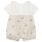 Baby Boys White & Beige Romper, 2, hi-res