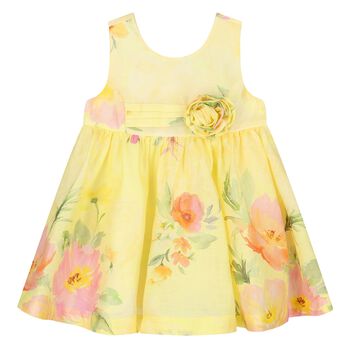 Younger Girls Yellow Floral Dress