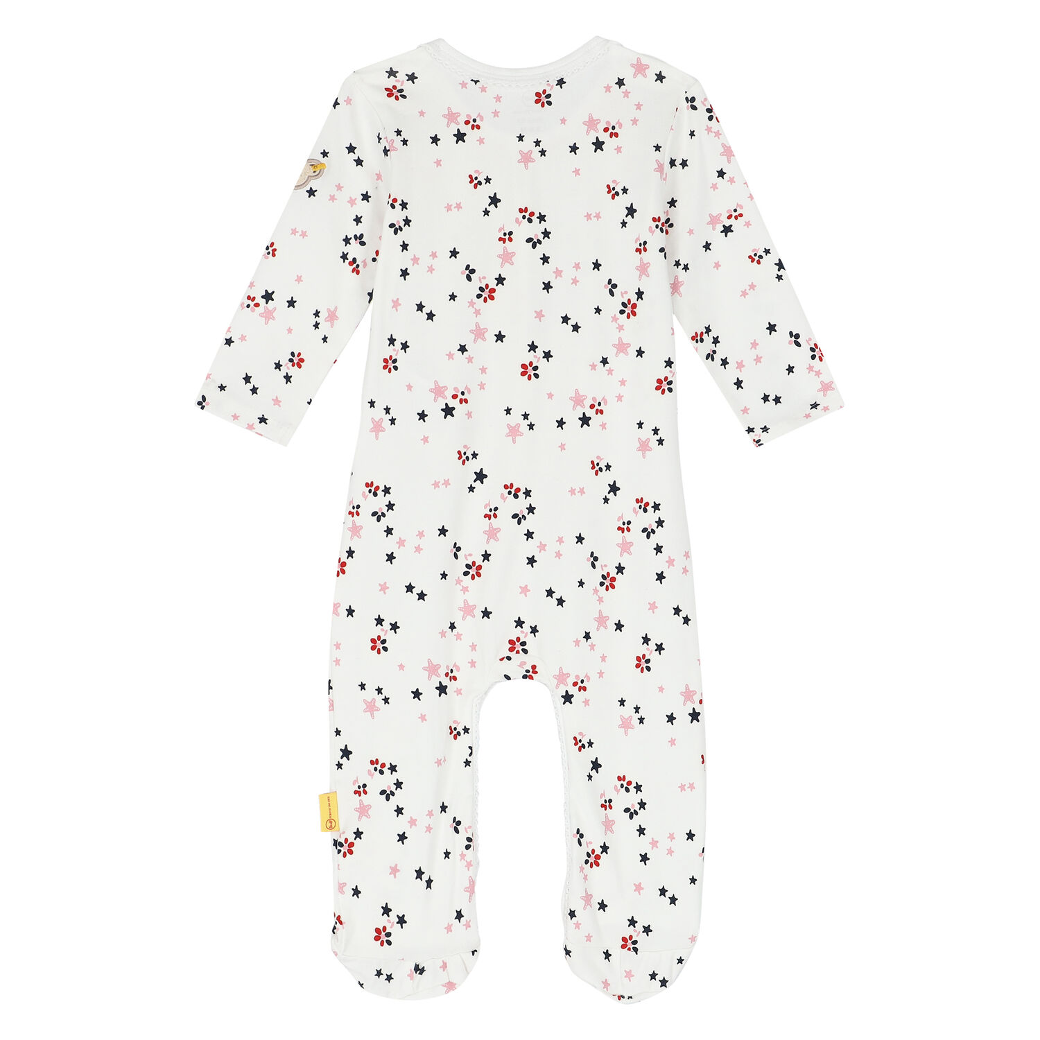 Baby Girls White Stars Babygrow, 1, hi-res image number null