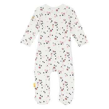 Baby Girls White Stars Babygrow