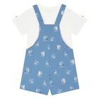 Younger Boys Blue Dungaree Set, 2, hi-res