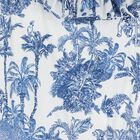 Girls White & Blue Palm Tree Swimsuit, 1, hi-res