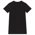 Girls Black Logo Dress, 1, hi-res