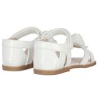 Younger Girls White Logo Flower Sandals , 1, hi-res