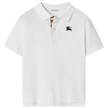 Boys White EKD Logo Polo Shirt