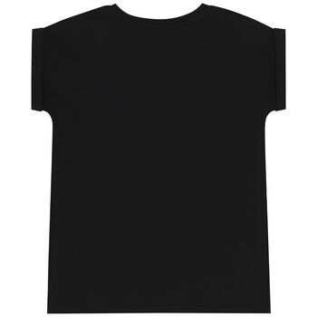 Girls Black Iridescent Logo T-Shirt