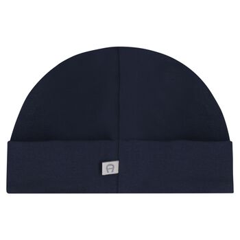 Baby Boys Navy Blue Logo Hat