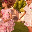 Girls Pink Floral Dress, 1, hi-res