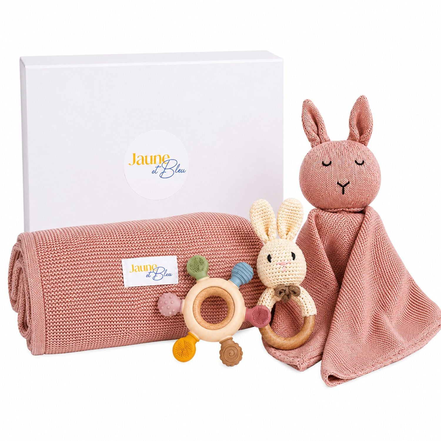 Pink Baby Blanket & Bunny Comforter Gift Set, 1, hi-res