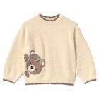 Younger Girls Beige Teddy Bear Sweatshirt, 1, hi-res