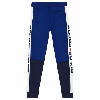 Older Boys Blue & White Logo Joggers