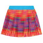 Girls Pink Pleated Dots Skirt, 1, hi-res