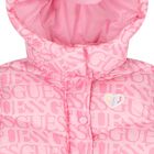 Girls Pink Logo Padded Jacket, 1, hi-res