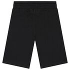Boys Black Logo Shorts, 1, hi-res