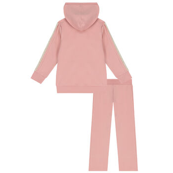 Girls Pink & Gold Logo Tracksuit