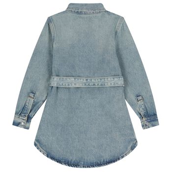 Girls Blue Logo Denim Dress
