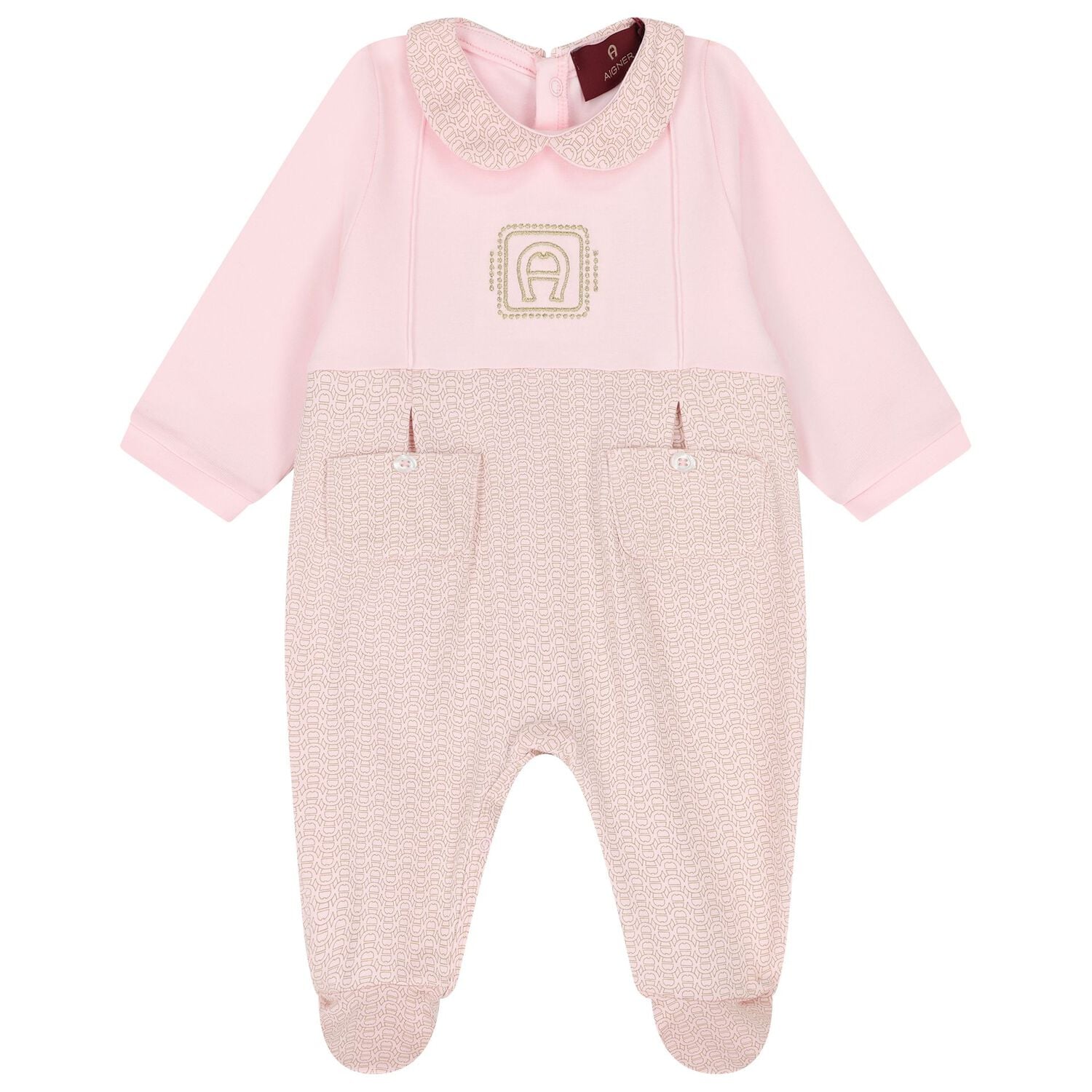 Baby Girls Pink & Gold Logo Babygrow Gift Set, 1, hi-res