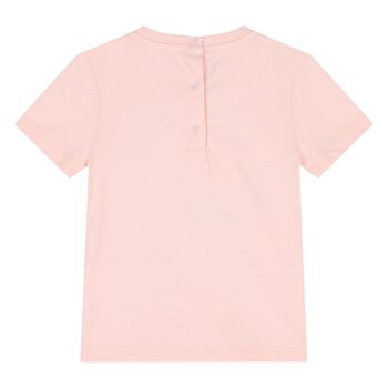 Younger Girls Pink Teddy Bear Logo T-Shirt