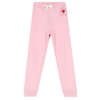 Girls Pink Heart Joggers