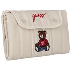 سجادة تغيير حفاضات مبطنة بشعار دب تيدي باللون البيج, 1, hi-res