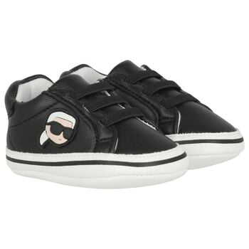 Baby Boys Black Ikonik Karl Pre Walker Shoes